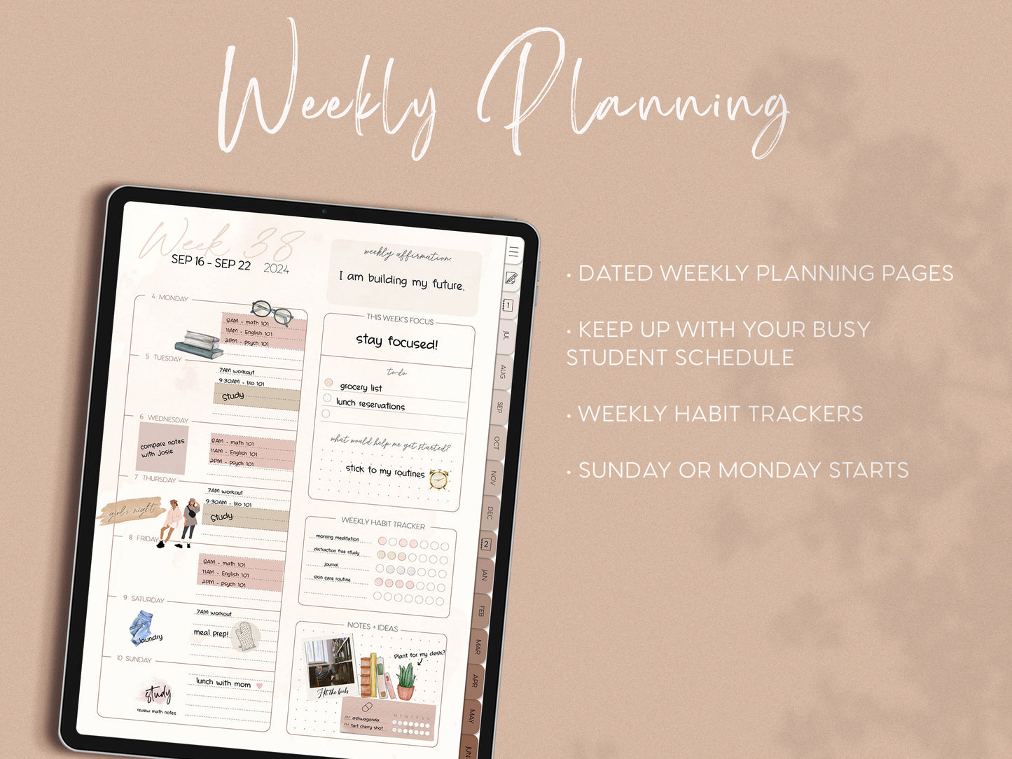 Weekly Aesthetic Academic Planner (LITE)