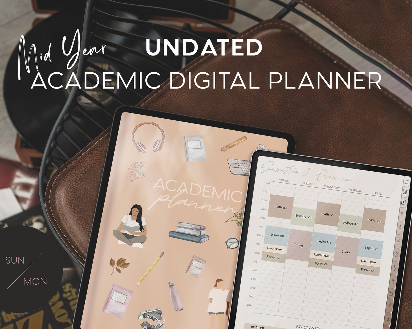 Undated Weekly Academic Planner
