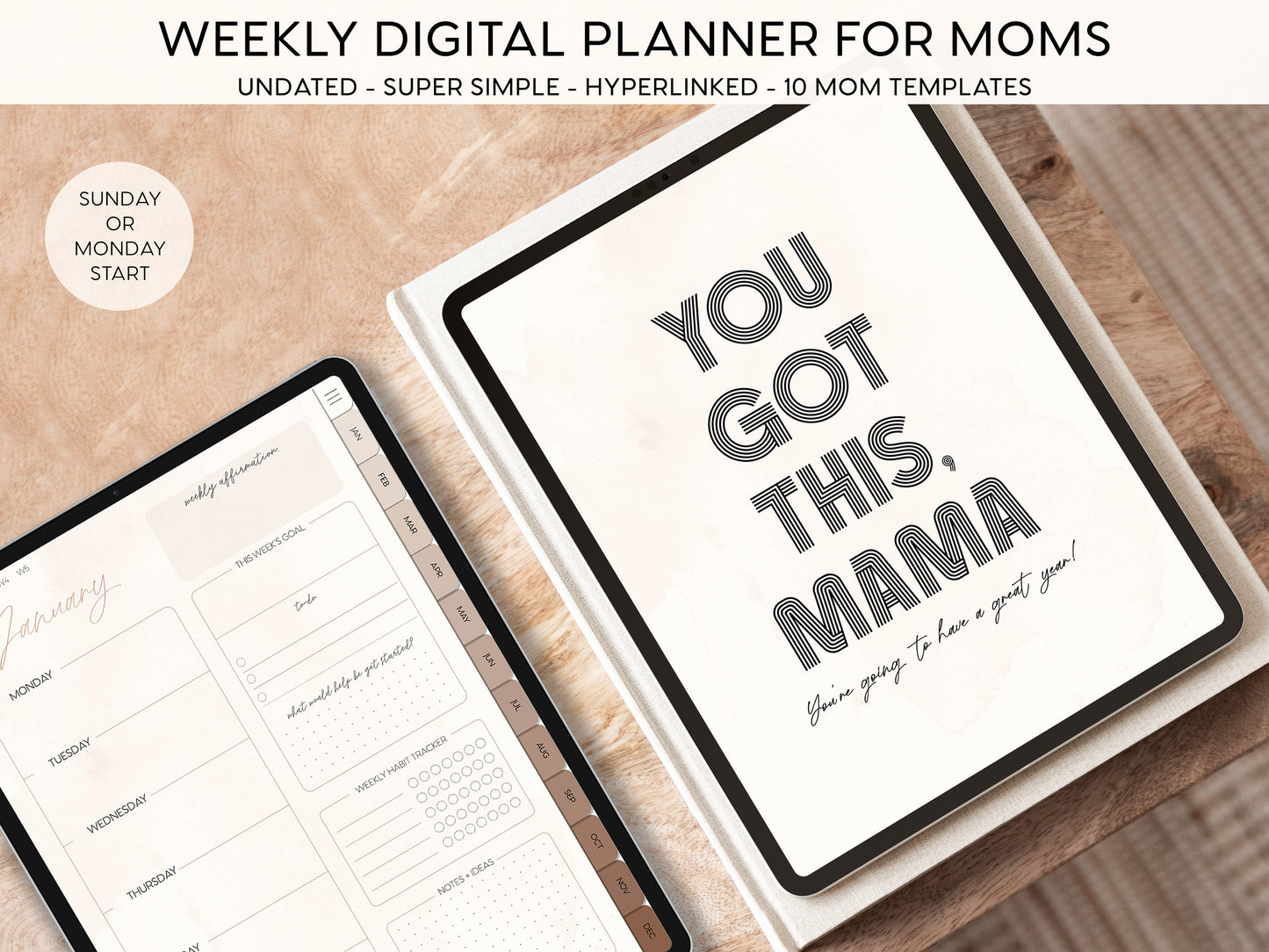 Simple Weekly Digital Planner for Moms