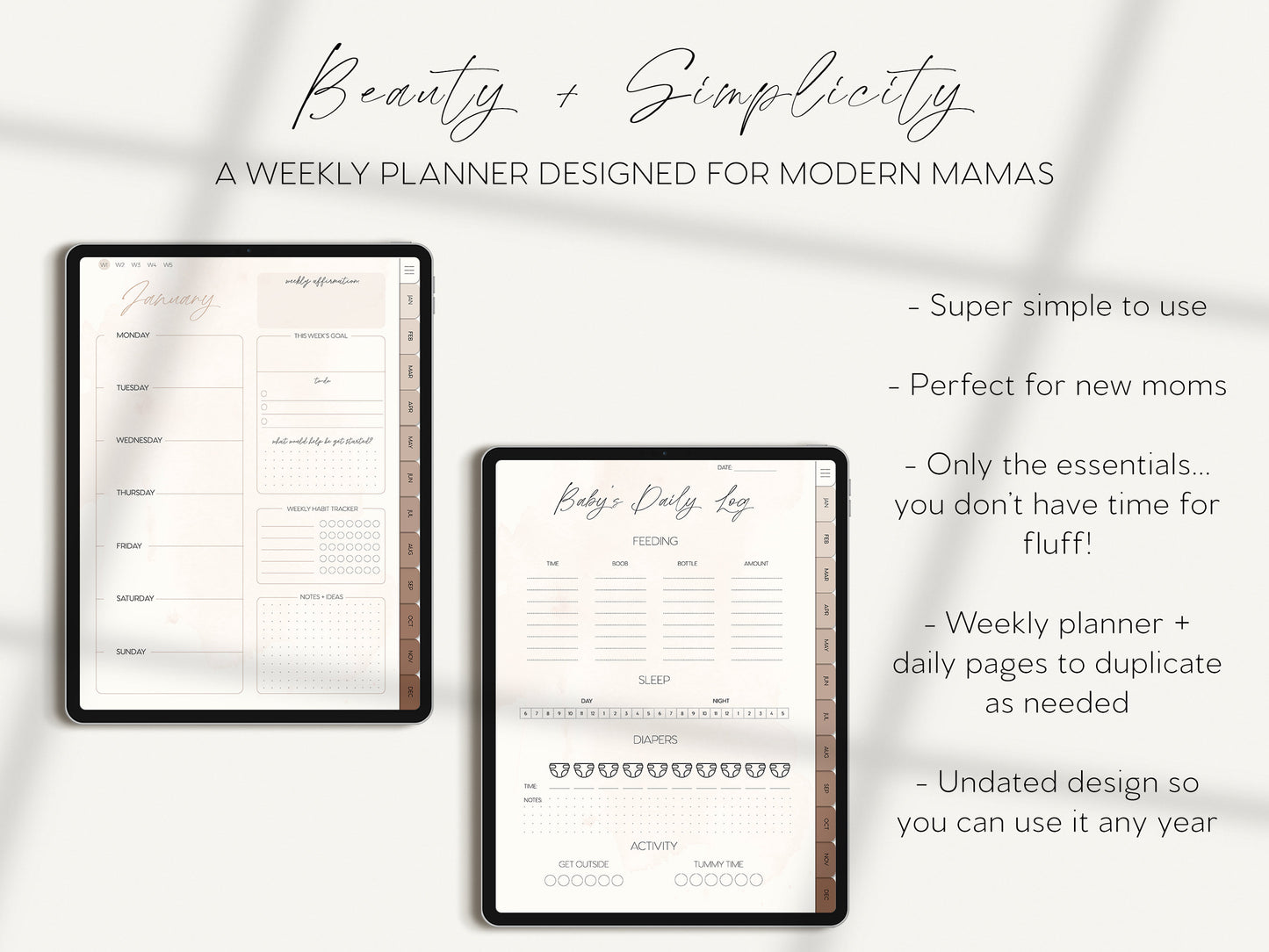 Simple Weekly Digital Planner for Moms